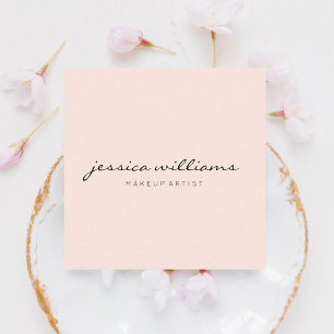 Minimalistisches Rosa Berufliches Quadratische Visitenkarte