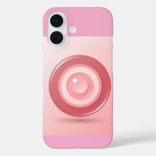 Minimalistisches rosa böse-Augen-Symbol auf Softpa iPhone 16 Hülle