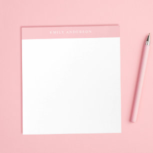 Minimalistisches rosa elegantes Monogramm Notizblock