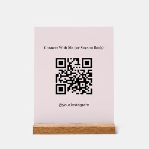 Minimalistisches rosa Esthetikerin QR-Code Buchung Acrylschild
