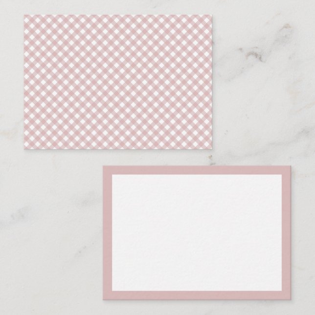 Minimalistisches rosa Farbmuster Kariert Mitteilungskarte (Vorne/Hinten)