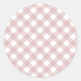 Minimalistisches rosa Farbmuster Kariert Runder Aufkleber