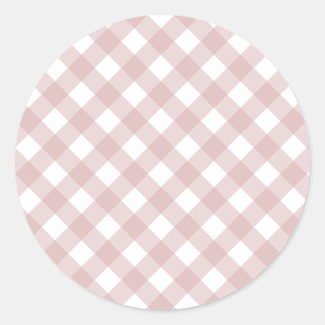 Minimalistisches rosa Farbmuster Kariert Runder Aufkleber (Vorderseite)