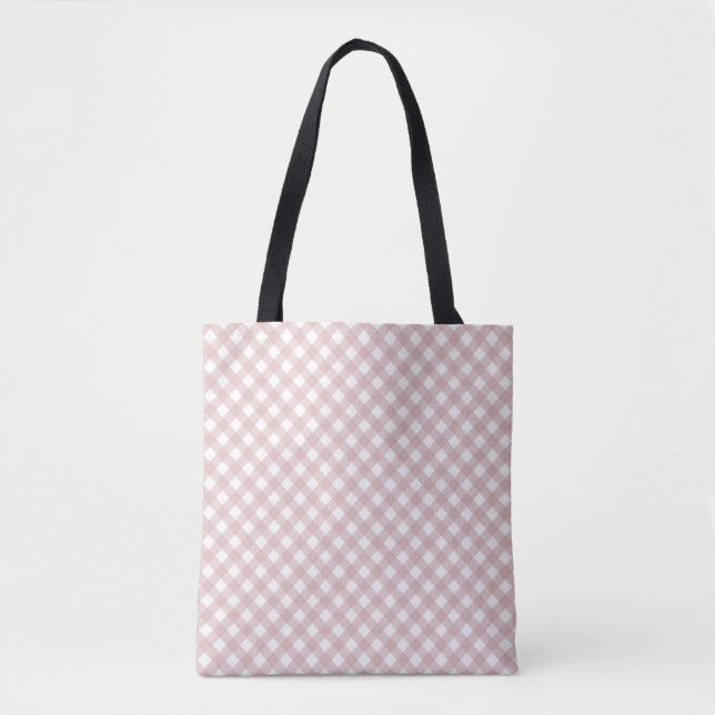 Minimalistisches rosa Farbmuster Kariert Tasche (Vorderseite)
