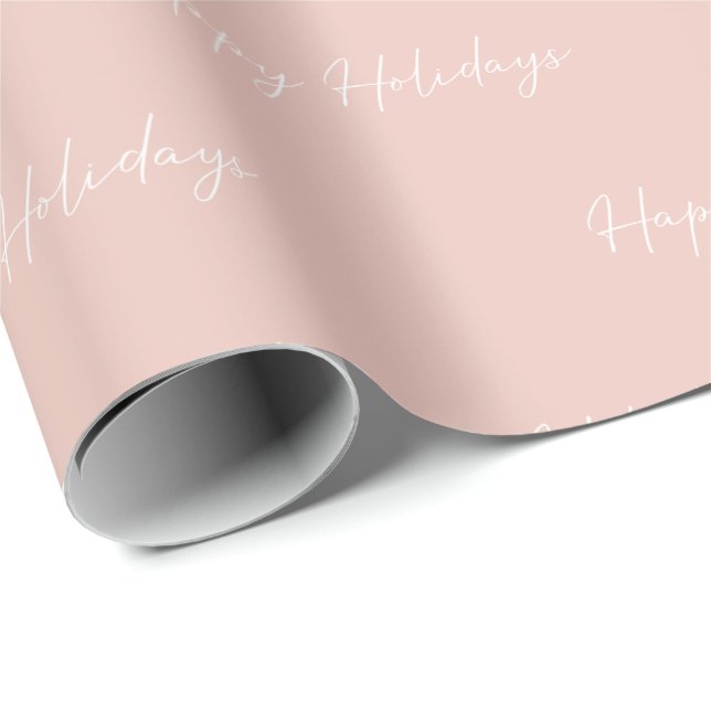 Minimalistisches rosa glückliches geschenkpapier (Rolleneckpunkt)