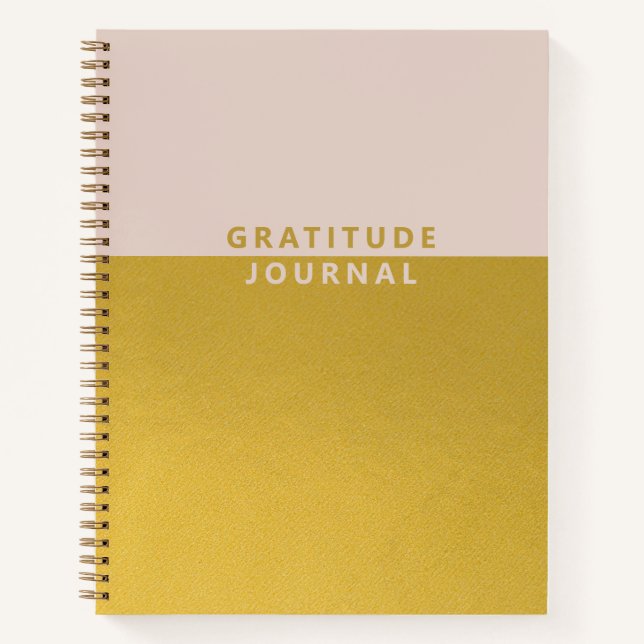 Minimalistisches Rosa Gold Foil Dankesblatt Notizbuch (Vorderseite)