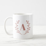 Minimalistisches rosa Kraut-Monogramm Kaffeetasse<br><div class="desc">© Gorjo Designs. Made for you via Zazzle Plattform.</div>