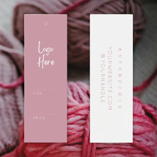 Minimalistisches Rosa-Logo-Preisschild Mini