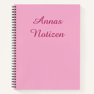 Minimalistisches Rosa mit Magenta-Text Deutsche No Notizbuch