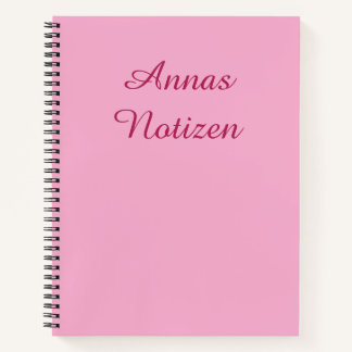 Minimalistisches Rosa mit Magenta-Text Deutsche No Notizbuch