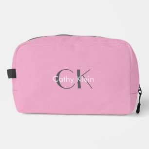Minimalistisches Rosa Monogramm Waschbeutel