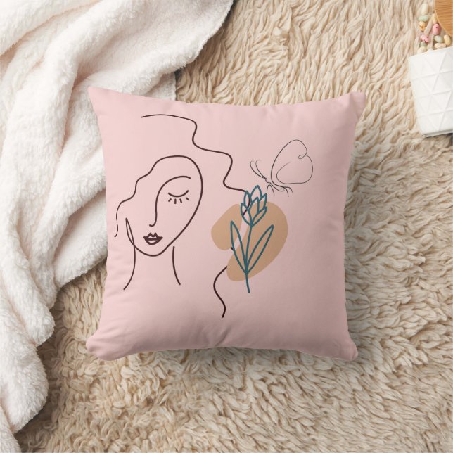 Minimalistisches rosa Quadratzoll | Soft & Moder Kissen (Decke)