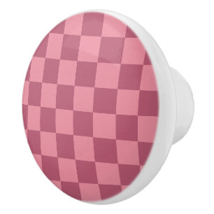 Minimalistisches rosa Schachbrettmuster Keramikknauf