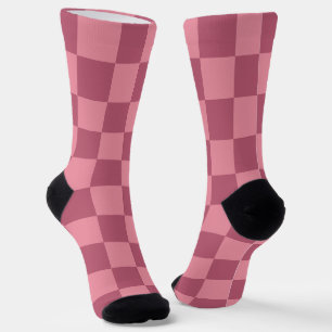 Minimalistisches rosa Schachbrettmuster Socken
