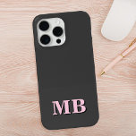 Minimalistisches rosa Schwarzes Anfangsmonogramm Case-Mate iPhone Hülle<br><div class="desc">Pink Black Minimalistisch Modern Initial Monogram Phone Case. Erstellen Sie Ihren eigenen personalisierten iPhone Case mit individuellem Anfangsnamen.</div>