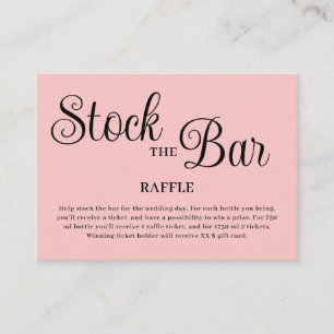 Minimalistisches Rosa Stock the Bar Brautbad  Begleitkarte