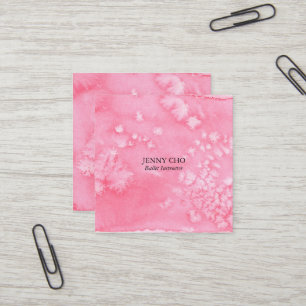 Minimalistisches rosa strukturiertes quadratische visitenkarte