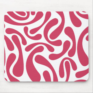 Minimalistisches Rosa und Weiß abstrakt Mousepad