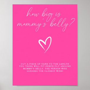 Minimalistisches Rosa - wie groß ist Mamas Bauch S Poster