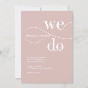 Minimalistisches Rosa Wir machen kalligraphische H Einladung