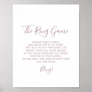 Minimalistisches Roségold-The Ring Game-Schild Poster