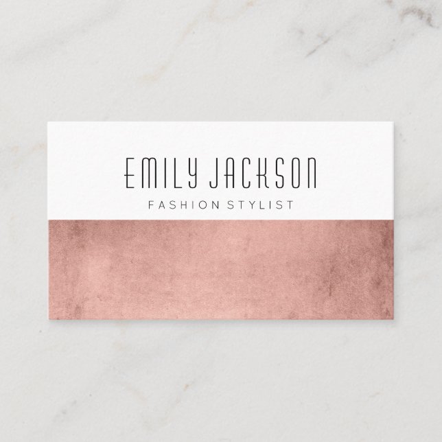 Minimalistisches Rosen-Gold Visitenkarte (Vorderseite)