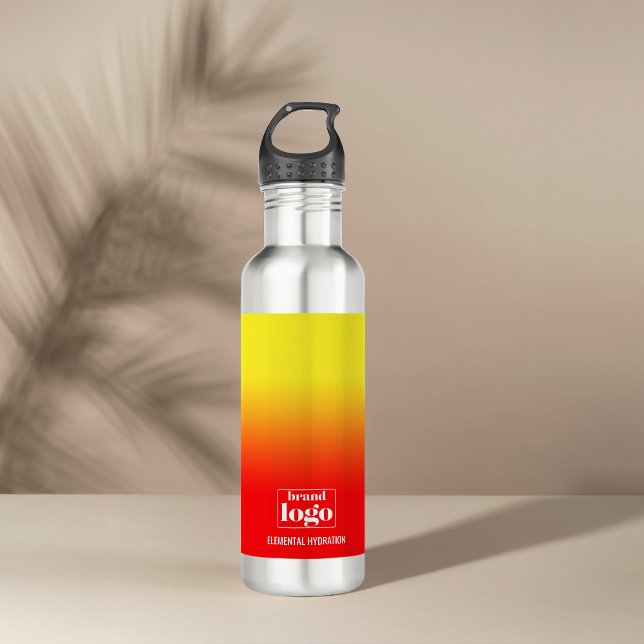 Minimalistisches Rot-Gelb-Farbelementlogo Edelstahlflasche (Von Creator hochgeladen)