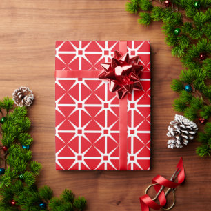 Minimalistisches Rot und Weiß Weihnachten Geschenkpapier