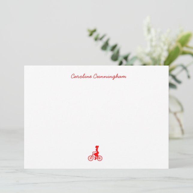 Minimalistisches rotes Fahrrad - Flachbildschirm Mitteilungskarte (Stehend Vorderseite)