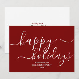 Minimalistisches Rotes Happy Holidays Elegante Typ Feiertagskarte