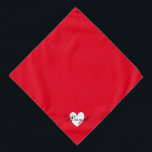Minimalistisches rotes Herz ・ Name zur Personalisi Halstuch<br><div class="desc">Ein einfaches rotes Herz mit der schönen Meddon Typografie.</div>