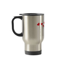 Minimalistisches rotes Herzen Edelstahl-Reisemug 