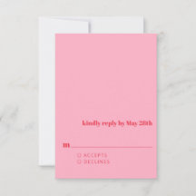 Minimalistisches Rotes Rosa Moderne einfache Hochz