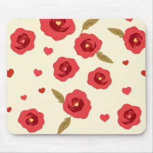 Minimalistisches rotes Rosen-Mauspad Mousepad