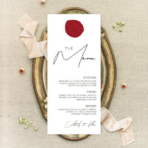 Minimalistisches Rotes Wachs Briefmarke Gala Abend Werbekarte