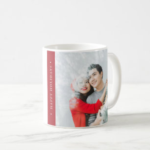 Minimalistisches rotes Weihnachtsfoto zu Weihnacht Kaffeetasse