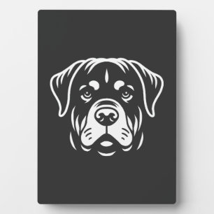 Minimalistisches Rottweiler-Gesicht-Design � Fette Fotoplatte