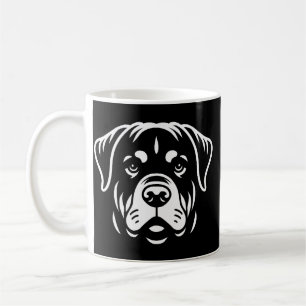 Minimalistisches Rottweiler-Gesichtdesign � Fette Kaffeetasse