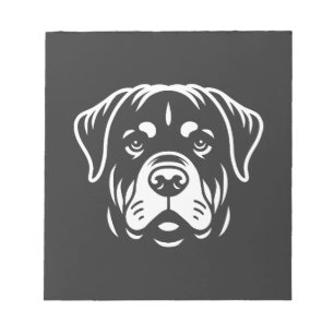 Minimalistisches Rottweiler-Gesichtdesign � Fette Notizblock