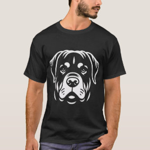 Minimalistisches Rottweiler-Gesichtdesign � Fette T-Shirt