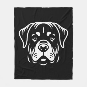 Minimalistisches Rottweiler-Gesichtsdesign - Bold Fleecedecke