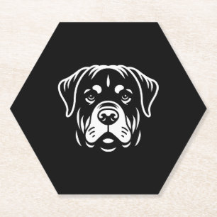 Minimalistisches Rottweiler-Gesichtsdesign - Bold  Untersetzer