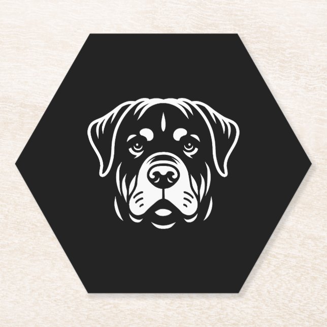 Minimalistisches Rottweiler-Gesichtsdesign - Bold  Untersetzer (Vorderseite)