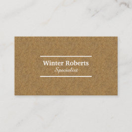 Minimalistisches rustikales Kraftpapier beruflich Visitenkarte