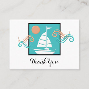 Minimalistisches Sailboat Business Danke Karte
