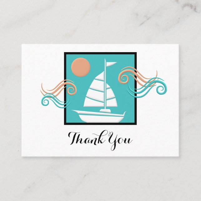 Minimalistisches Sailboat Business Danke Karte (Vorderseite)
