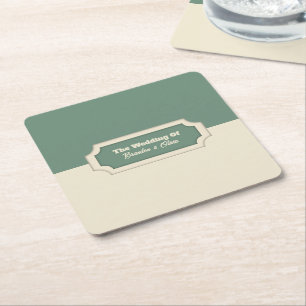 Minimalistisches Salbeigrün und Creme Formal Rechteckiger Pappuntersetzer
