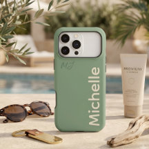 Minimalistisches Salbeigrün und Sand-Monogramm mit
