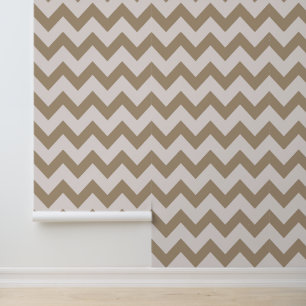 Minimalistisches Sand-Brown-Zickzack Muster Tapete