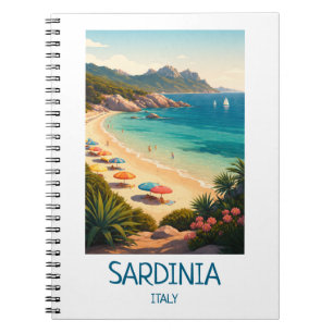 Minimalistisches Sardinien Italien Vintage Reise K Notizblock